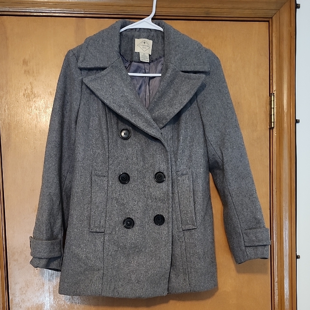 St. John's Bay Gray Double-Breasted Pea Coat